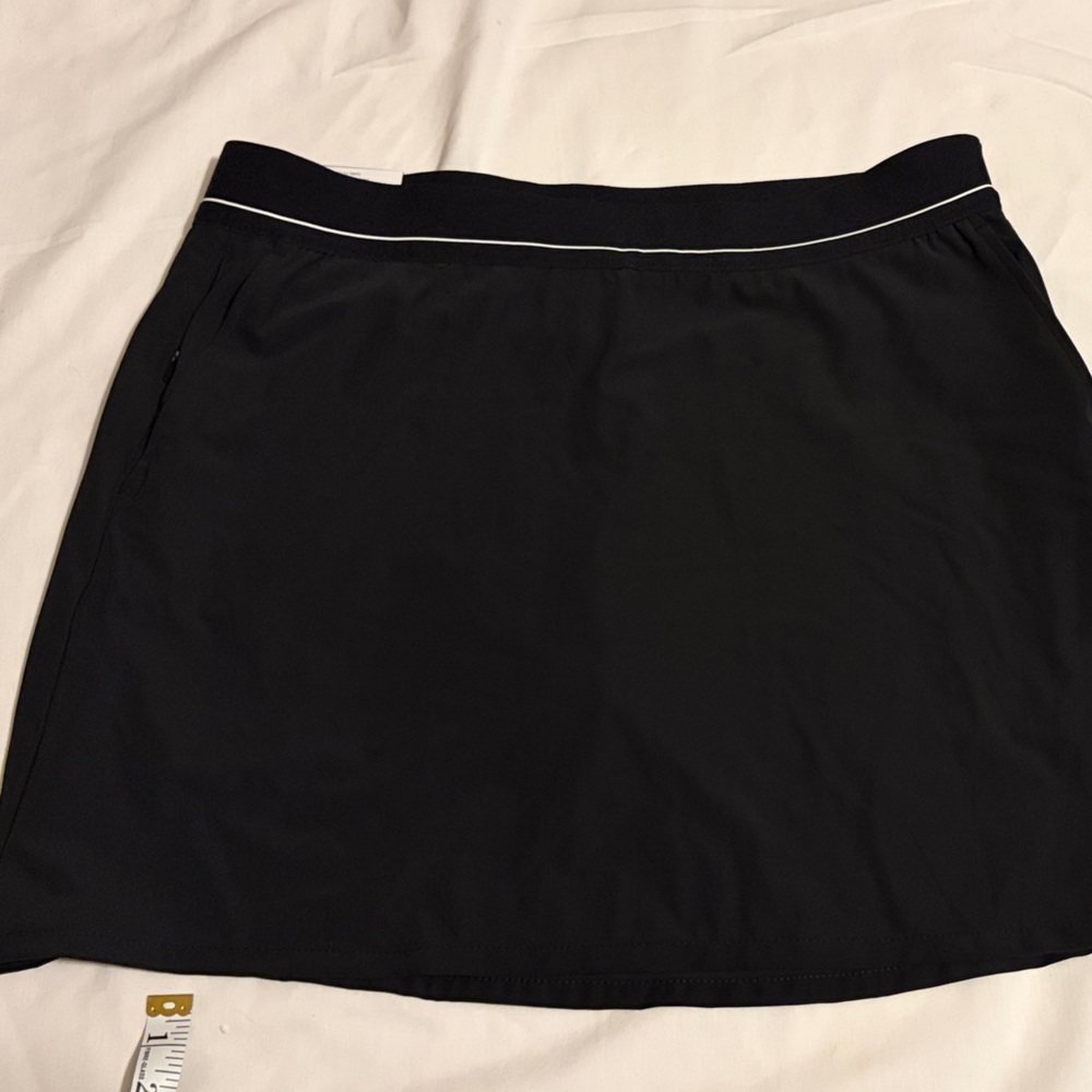 Soybu Black Athletic Skort with White Piping